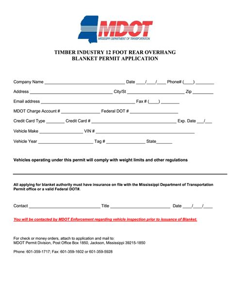 mdot permit application.